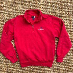 Dayton Flyers Quarter Zip Sweatshirt Pullover Medium Red Pockets 1/4 Zip